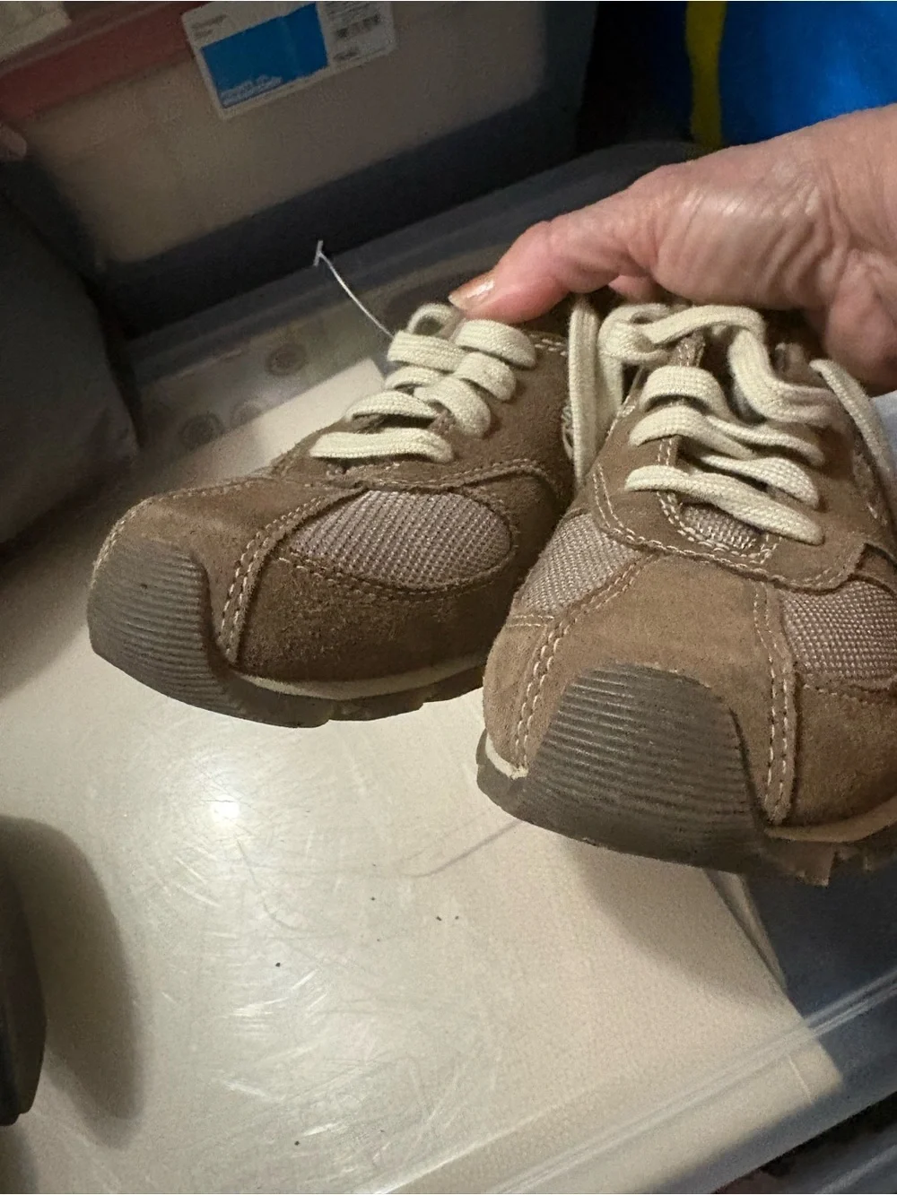 Boys Neutrals Tan Athletic Sneakers